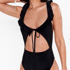 NEVER WORN - NASTY GAL - Ruffled One Piece - 6